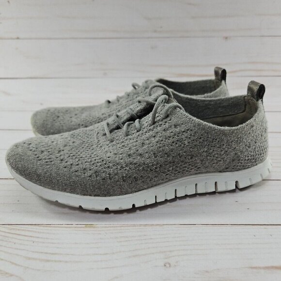 Cole‎ Haan ZeroGrand Stitchlite Oxford Shoe Womens Size 7 W13197 Gray White - Picture 1 of 9